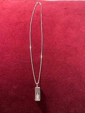 Sterling Silver Hourglass Pendant Necklace
